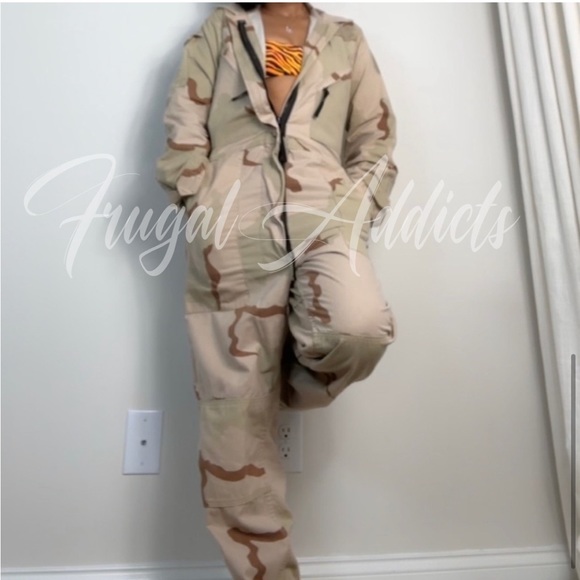 RARE Official Military Special Unit Desert Camouflage Boiler Suit Coveralls Sz L - Picture 5 of 12